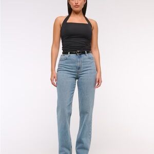 Abercrombie & Fitch Curve Love Ultra High Rise 90s Straight Jean